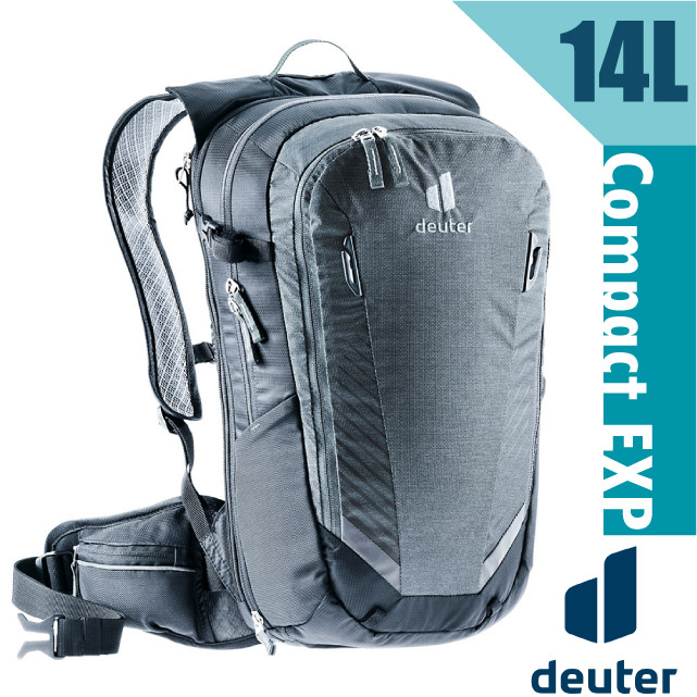 【德國 Deuter】Compact EXP 自行車背包14L.健行背包.休閒運動旅遊背包/3206121 深灰/黑✿30E010